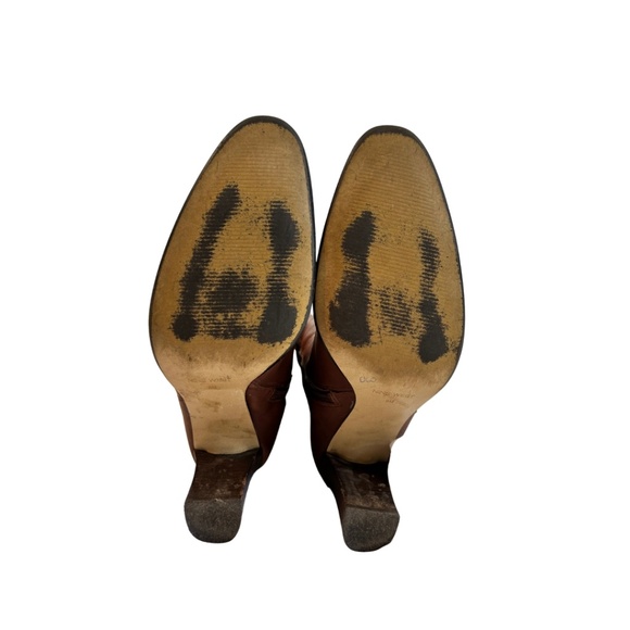 Nine West Tall Brown Leather Boot with 3" Stacked Heel, Size 8 - Picture 7 of 10